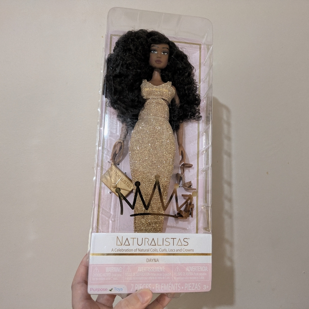 Naturalistas Doll Dayna Gold Outfit Curly Hair Cultural Doll New!